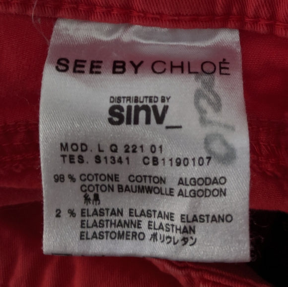 See By Chloe Coral Pink Skinny Capri Jeans 26 - Picture 5 of 6